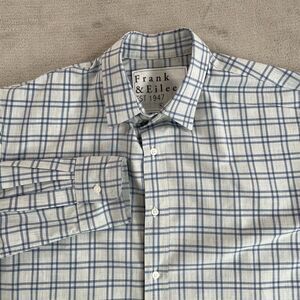 Frank‎ & Eileen Paul Shirt Women Small Grey Plaid Relaxed Long Sleeve USA Made